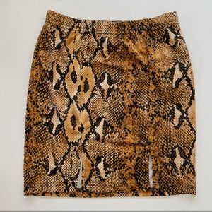 SHEIN Snakeskin Body Con Skirt XS